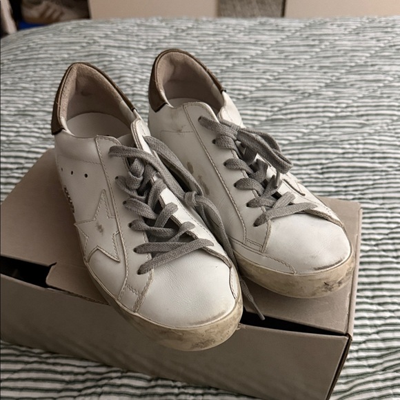 Golden Goose White and Gray Sneakers